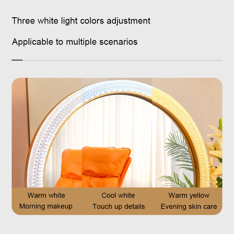 Large LED Lighted Vanity Makeup Mirror In Gold With Smart Touch Control Large LED Lighted Vanity Makeup Mirror In Gold With Smart Touch Control